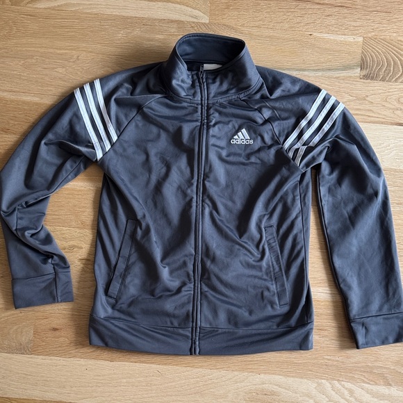 Adidas Boys Dark Gray Track Jacket - Picture 1 of 4